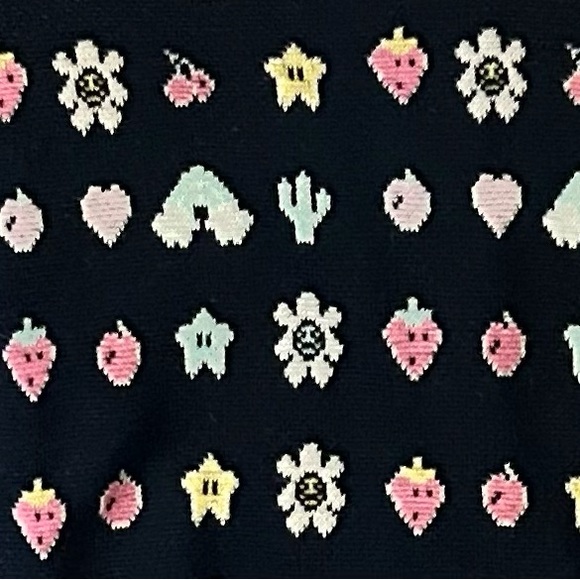 Saks 5th Fifth Avenue Crewneck Sweater Womens Large Navy Blue Pullover Emoticon - Picture 4 of 5